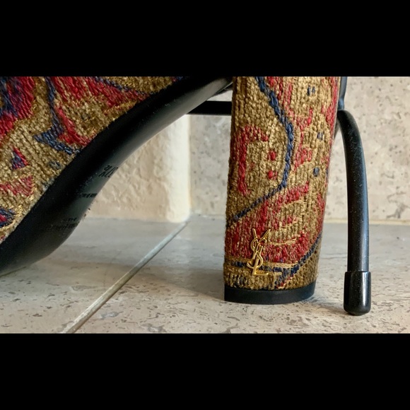 NWT Yves St Lauren boots, sz 7 1/2, fabric YSL PRICE DROP!!! - Picture 7 of 7